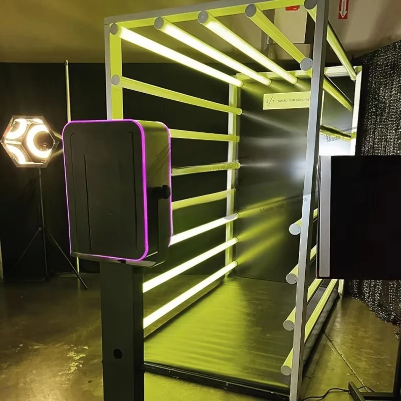 

Custom RGB Light Emitting Diode Tunnel Photo Booth Light Emitting Diode Photo Booth Box 360 Photo Booth Case for Party