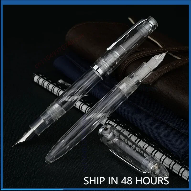 For Sailor Shikisai White Phantom Blue Limited Fountain Pen Clear Demonstrator Barrel Luxury Gift Box For Handwriting Practice