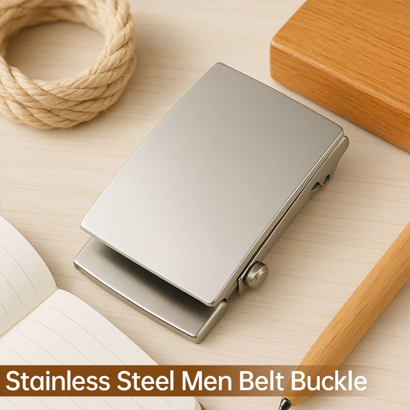 

1Pc Meetee Stainless Steel Belt Buckles for Men 36/39mm Automatic Buckle Head Leather Webbing Roller Toothless Belts Accessories