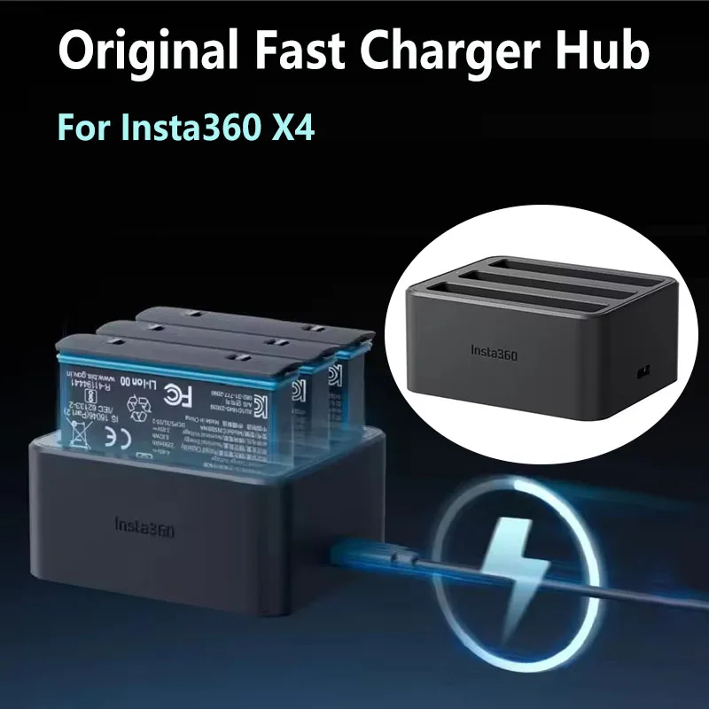 

Original Fast Charger Hub For Insta360 X4 3-Slot Charger Fast Charge Hub Original Insta360 X4 Battery Sports Camera Accessories