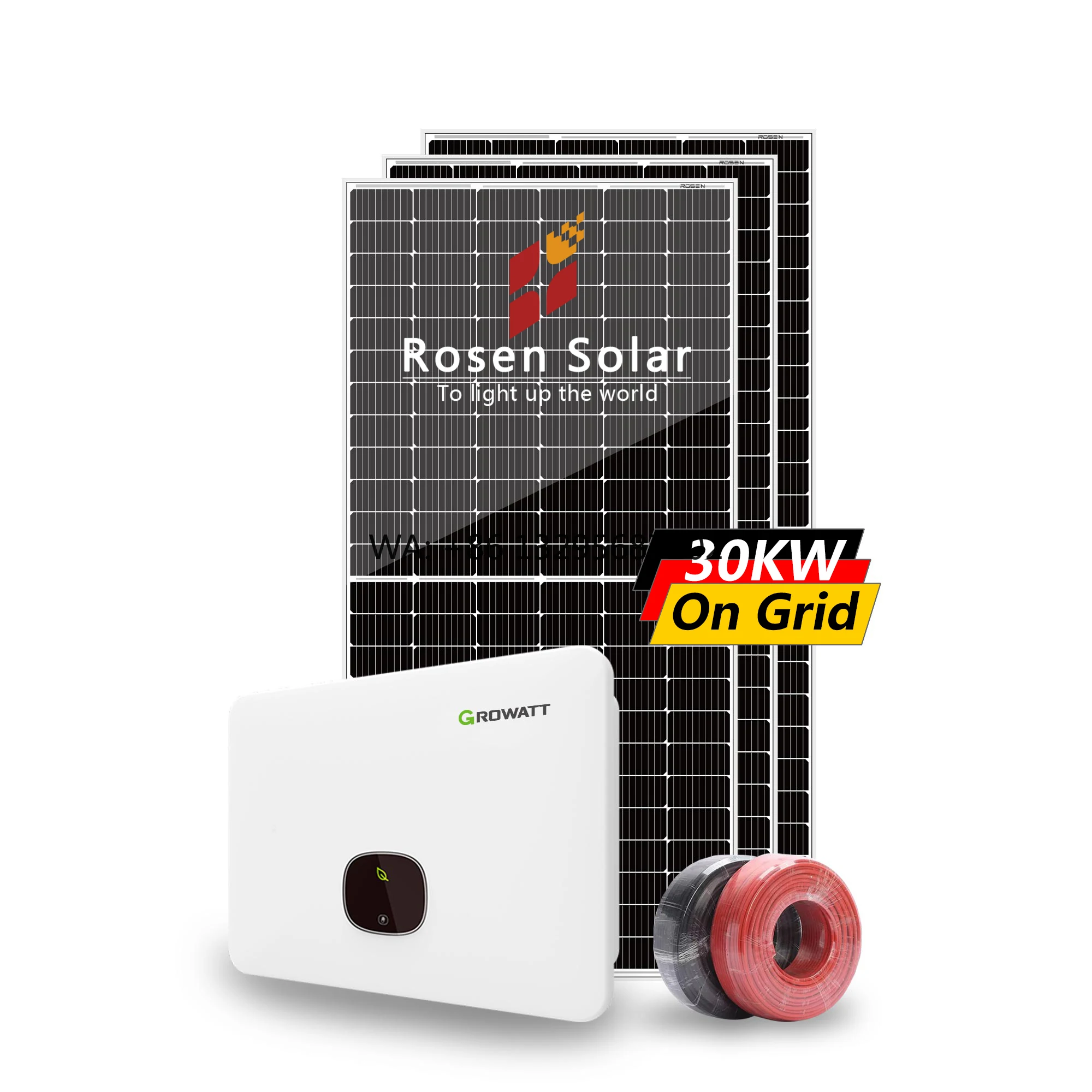 

30kw on Grid Solar System 3 Phase Complete Solar Panel System Grid Selling with Meters PV System