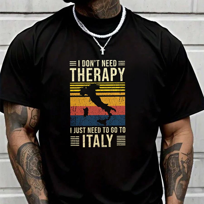 

Футболка с креативным принтом "I Don't Need Therapy", летняя повседневная футболка с короткими рукавами, уличная одежда для мужчин и женщин, свободная футболка