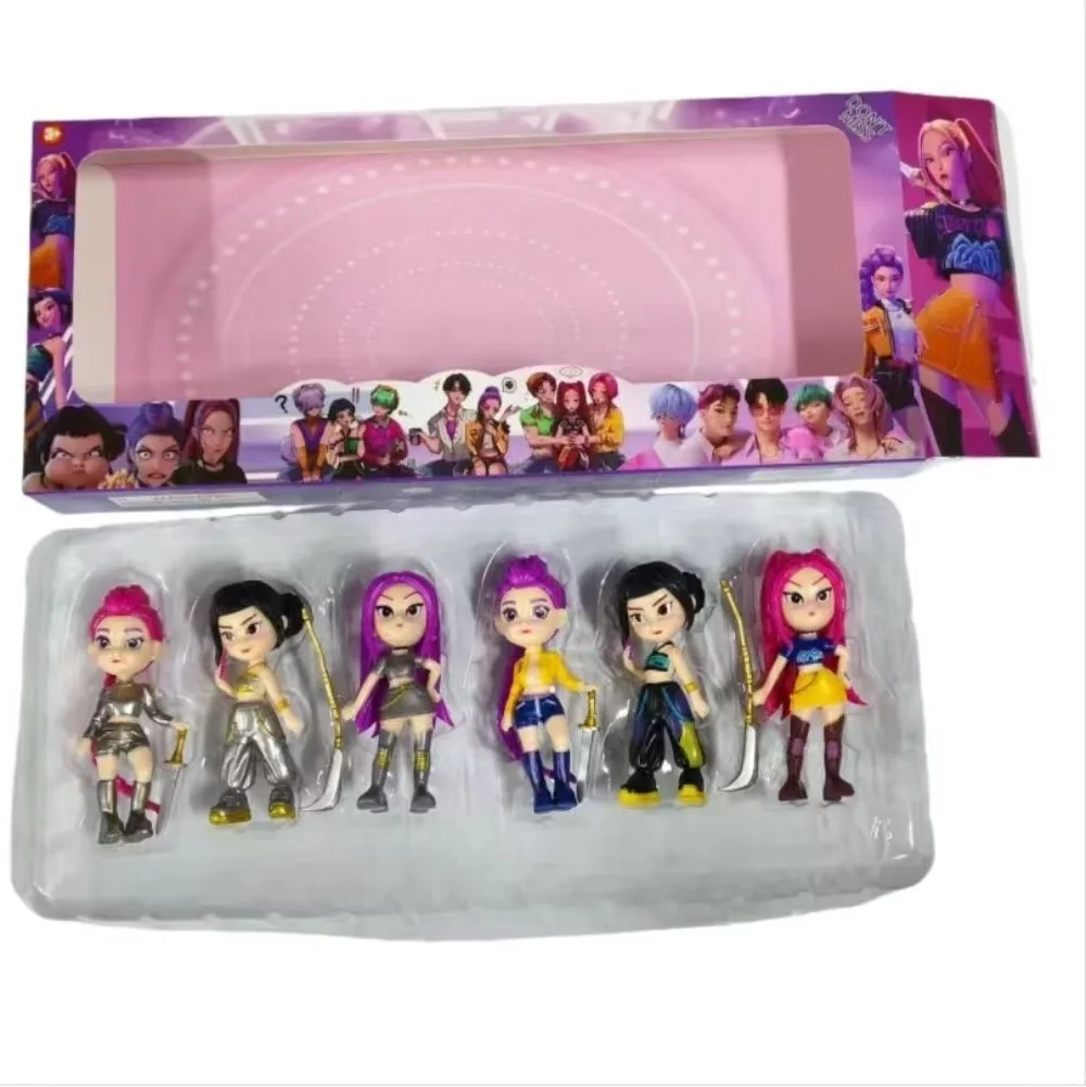6 pz/set Kpop Demon Hunters Figura Giocattolo Del Fumetto Rumi/Mira/Zoey Action Figure PVC Decorazione Del Desktop Modello Bambola Giocattolo Ventole Regalo