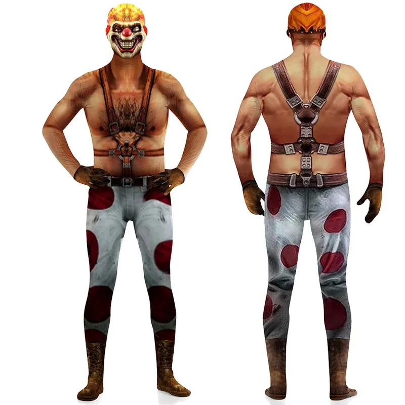 25COSSweet الأسنان تأثيري الرجال زي 2023 التلفزيون الملتوية المعادن تمويه بذلة ملابس الذكور هالوين كرنفال تمويه لعب الأدوار S