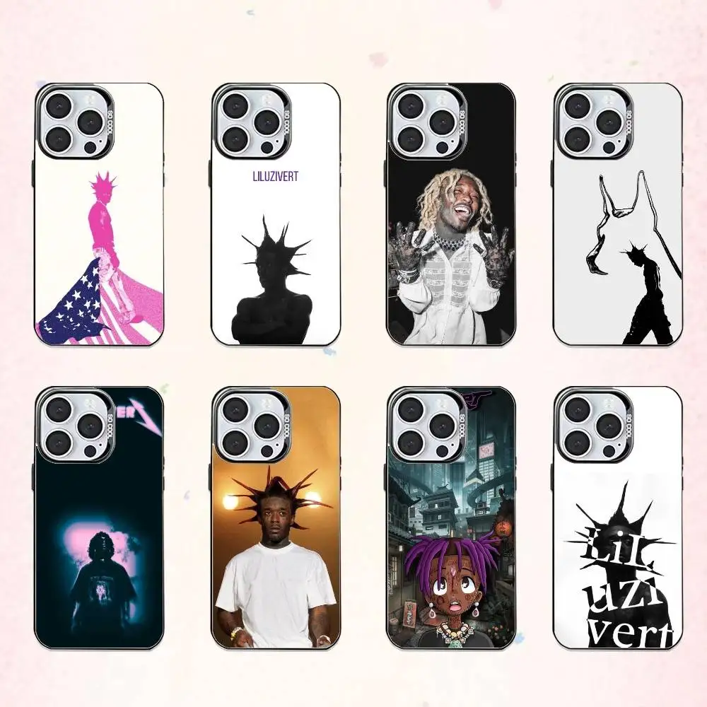 

cool Rapper L-Lil Uzi V-Vert Phone Case For iPhone17,16,15,14,13,12,11 Plus,Pro Max Colored Silver Plated Inside Cover