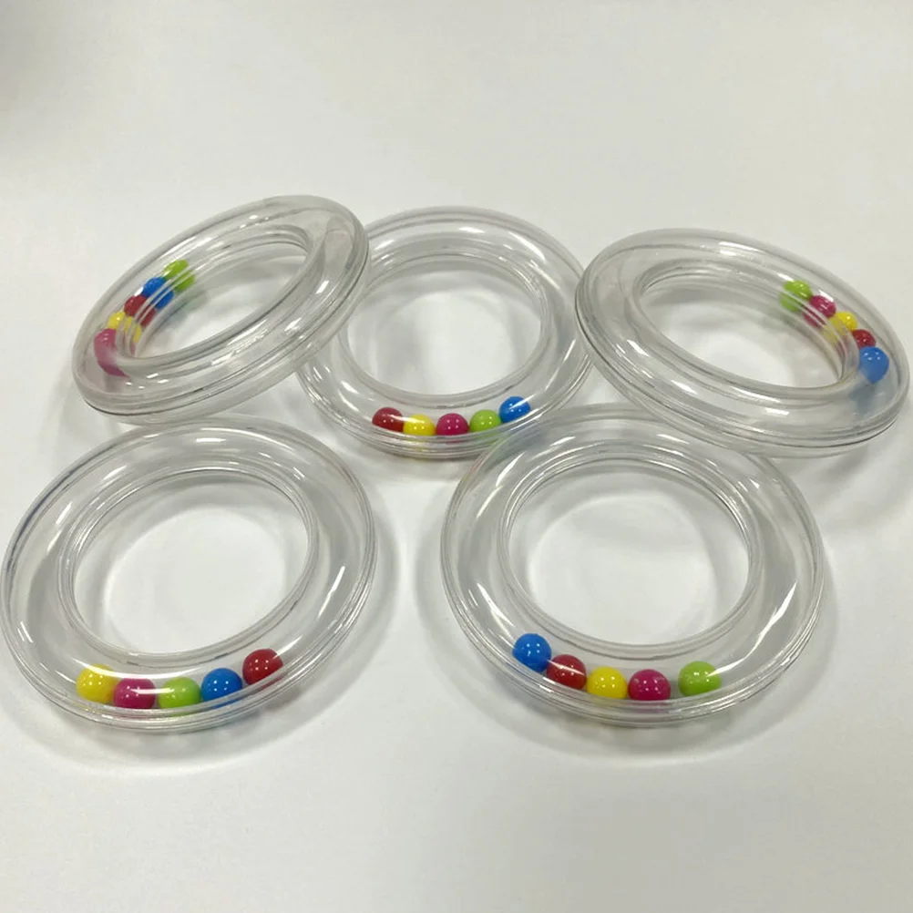 Hochet circulaire transparent pour le développement du cerveau, jouets pour nouveau-nés, puzzle pour bébé, cloche pour tout-petits, 0 à 3 mois, 4 pièces