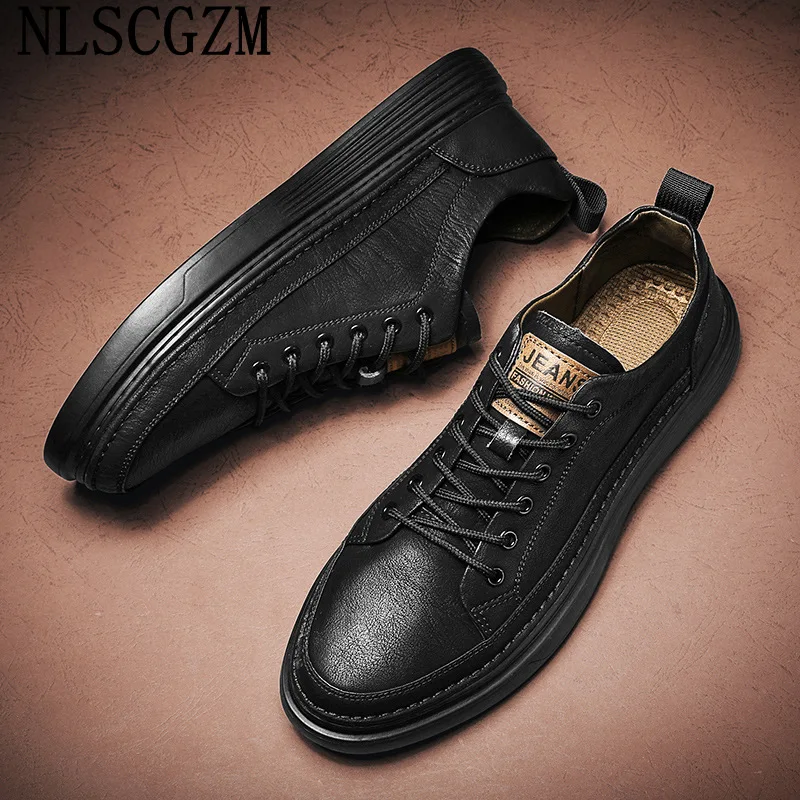 Casual Shoes for Men Luxury Brand Leather Shoes for Men Casuales Italiano Sneakers Luxury Fashion Shoes Men кроссвки мужкие лето