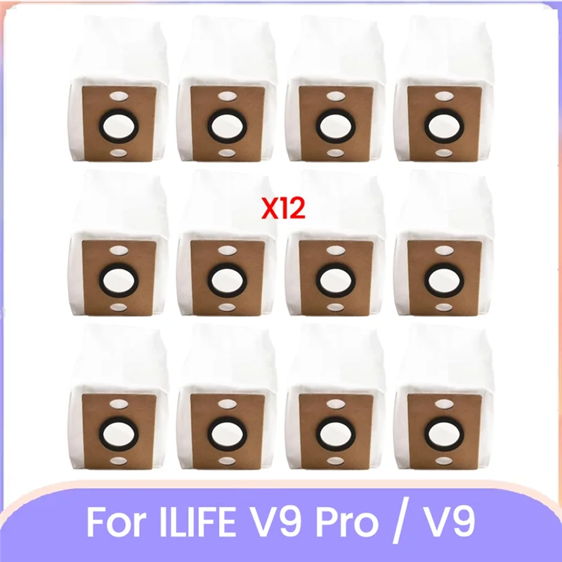 Piezas de repuesto de bolsas de polvo para ILIFE V9 Pro / V9, accesorio de Robot aspirador autovaciado 12PCSA83X