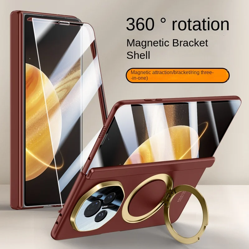 

Для Honor Magic V3 Vs 3 360 ° Магнитная линза с вращающейся кожей, полная защита, пленка из закаленного стекла, магнитный чехол для телефона, устойчивый к падениям