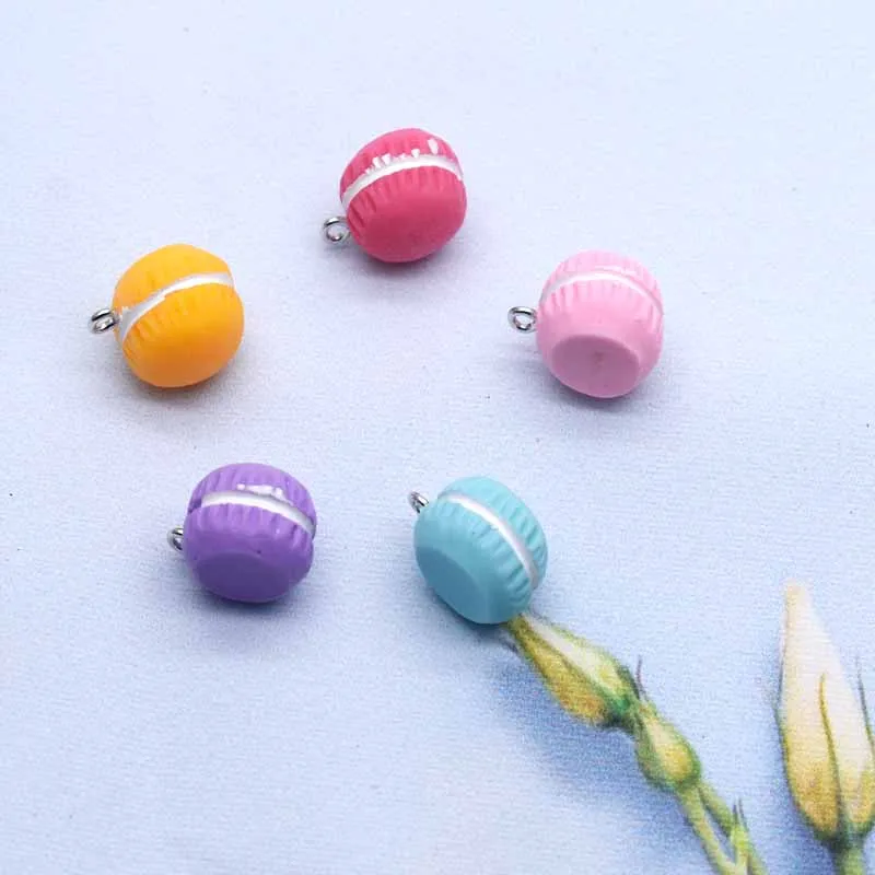 14*12mm Cabochon Flatback Mini Kawaii Miniature Macaron Pendant Charms Resin For Handmade Bracelets Necklace Earring DIY Jewelry