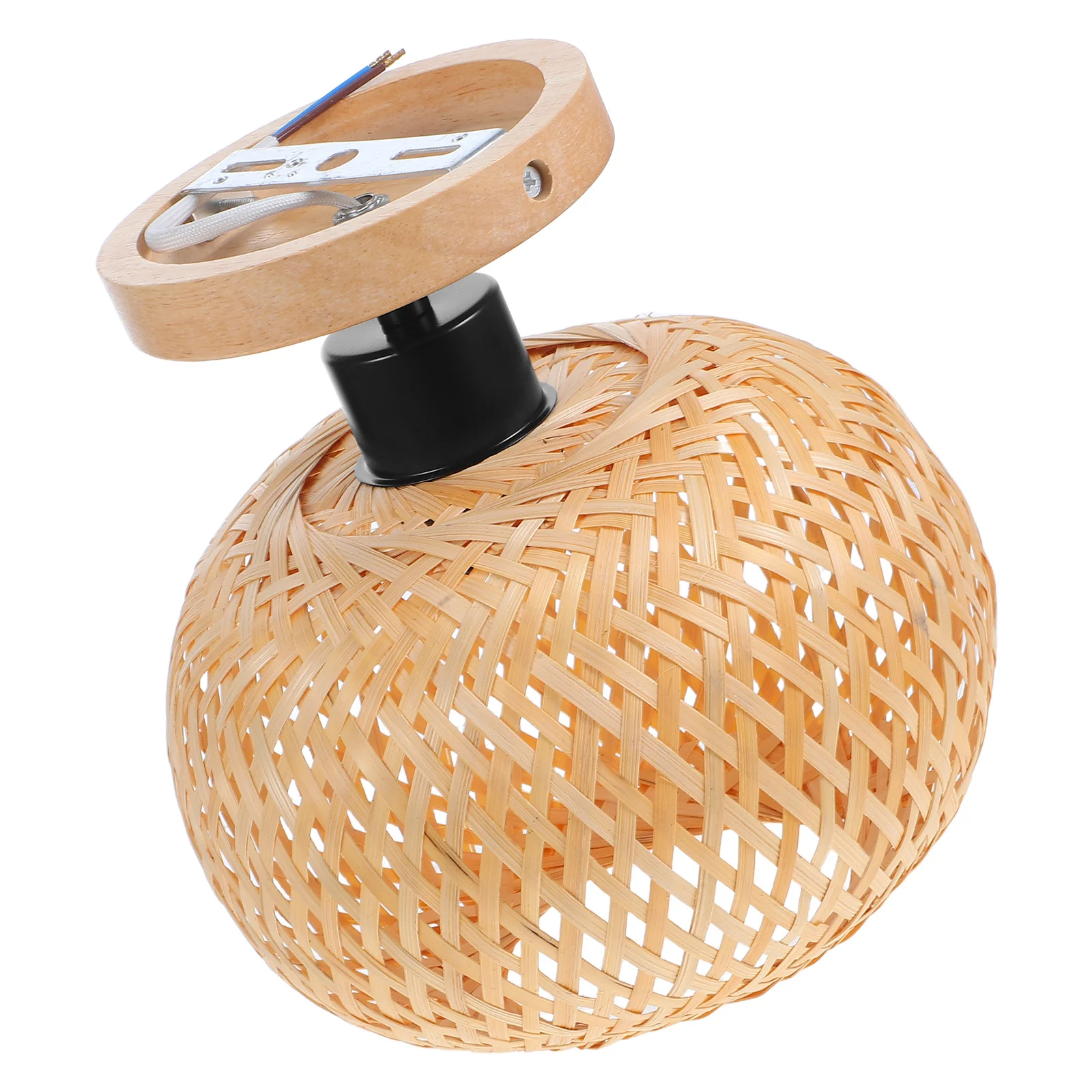 

Wooden Ceiling Lamp Bamboo Crafted Retro Light Fixture for Bedroom Living Room Dining Area Farmhouse Style Interior Decoration