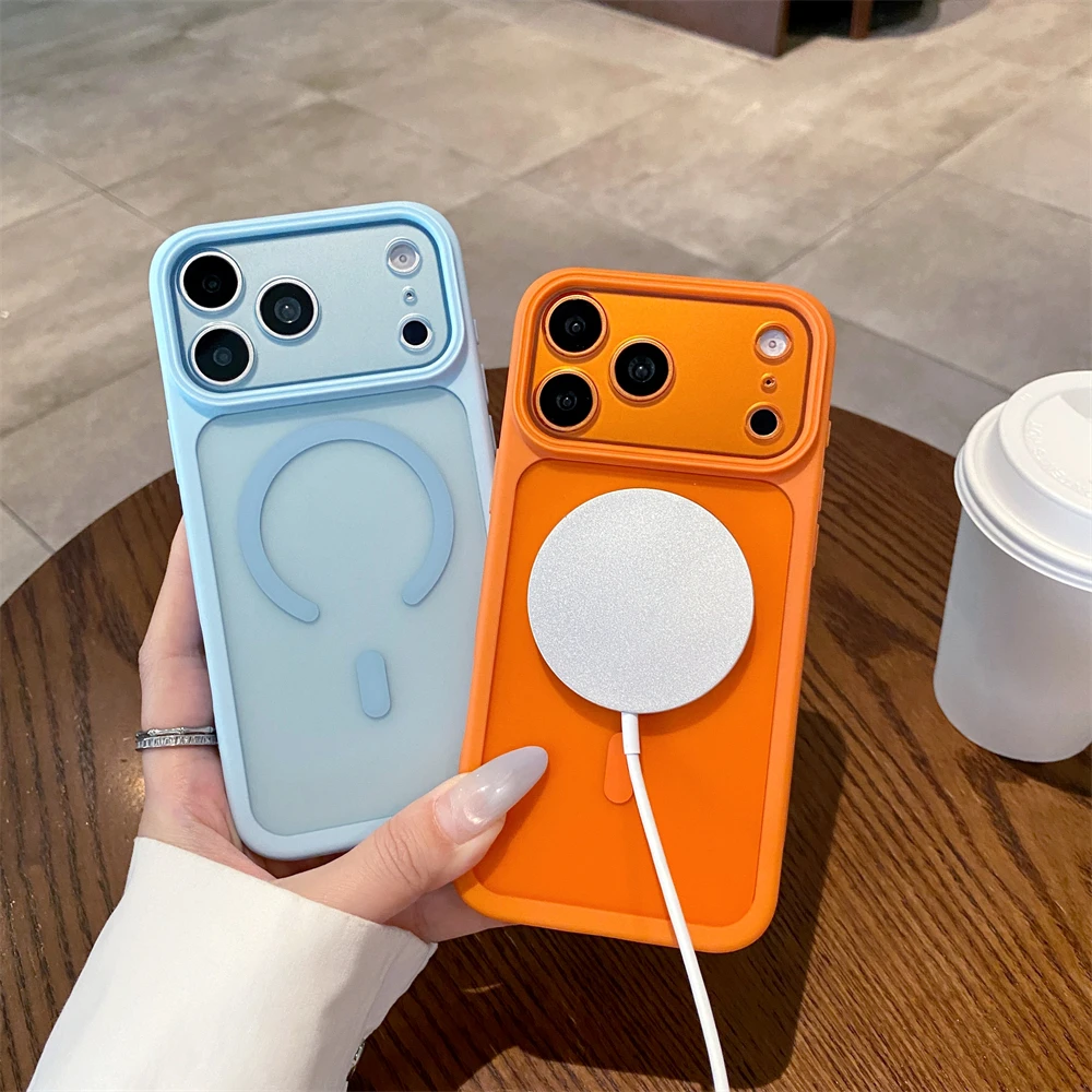 For Magsafe Transparent Phone Case For iPhone 18 17 Air 16 15 14 13 Pro Max  Plus Shockproof Magnetic Wireless Charging Cover