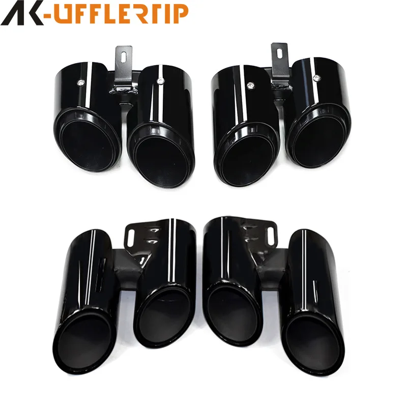 Suitable for Porsche Paramela panamera exhaust pipe modified GTS three-layer black four-out tail throat