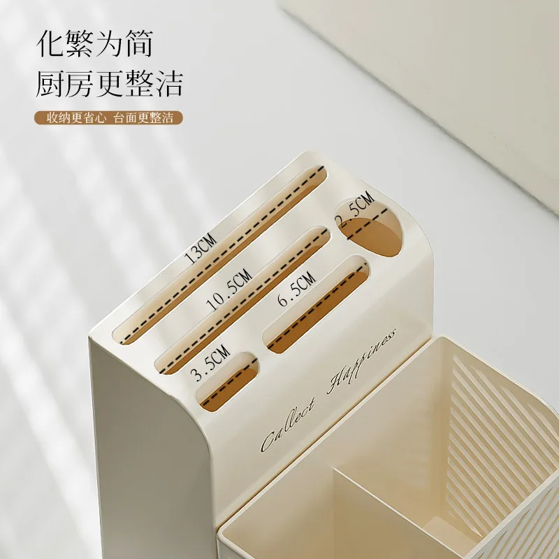 New Kitchen Knife Storage Rack Creative Supplies Durable Holder Multifunctional Drainage Cutlery Finisher Container