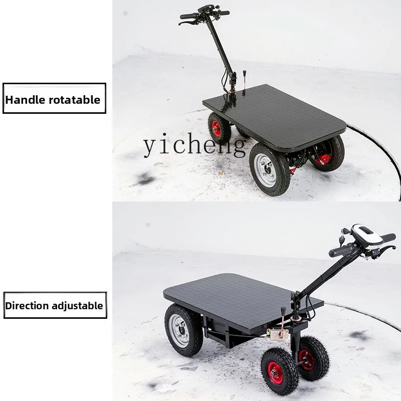 

XL reverse riding donkey electric flatbed tricycle enters the elevator to pull water, sediment and sand truck, climbing king