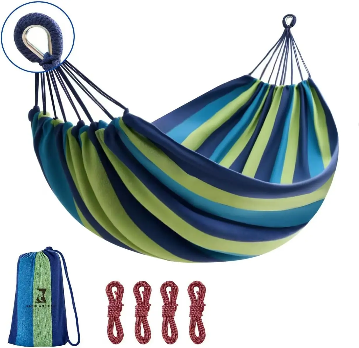 

Camping Hammo Comfortable Fabric Hammocks With Tree Straps For Travel Patio Garden, Hanging Sturdy Indoor/Outdoor Hammo Up To