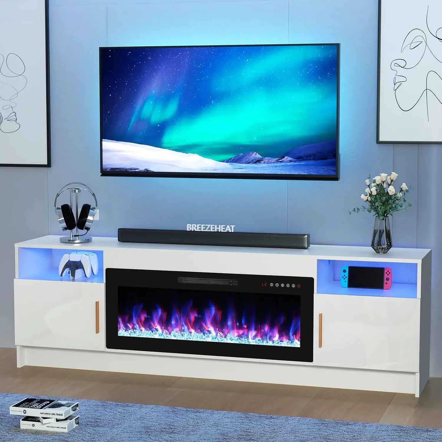 Electric Fireplace TV Stand 36