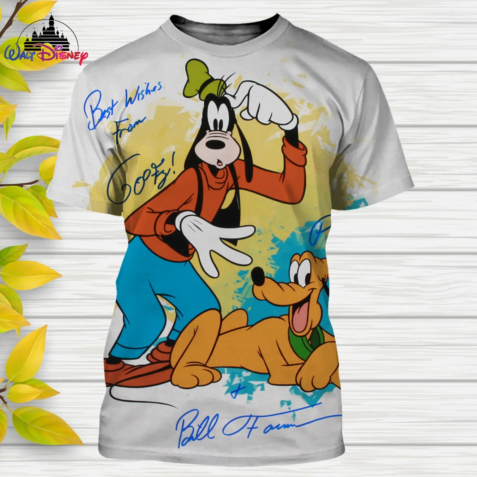 Disney Goofy Dog T-shirt Men Women Short Sleeve Casual Style 3D Print T Shirt Summer Streetwear Tee Tops Cartoon T-shirt