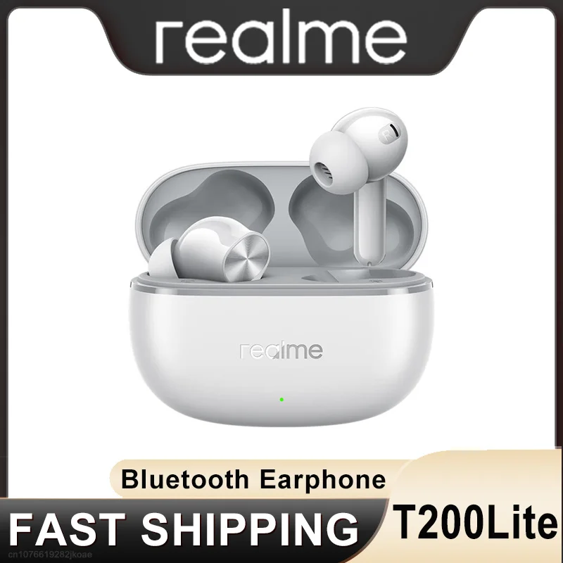 Realme Buds T200 Lite Earphones Wireless Bluetooth 5.4 Earbuds Stereo HD Mic Call Headset Touch Control Game Music Headphones