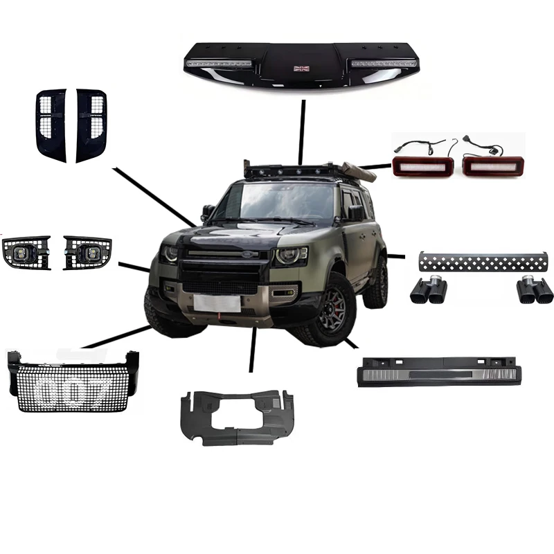 

For Land Rover Modification of the Rear Luggage Compartment Flowing Greeting Lights and Aluminum Protective Panel