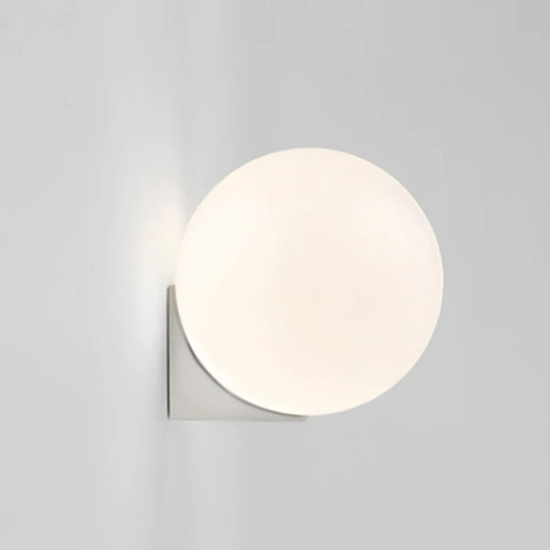Milky White Glass Ball Wall Lamp Simple Aisle Corridor Decorative Light LED Bedroom Bedside Wall Lamp