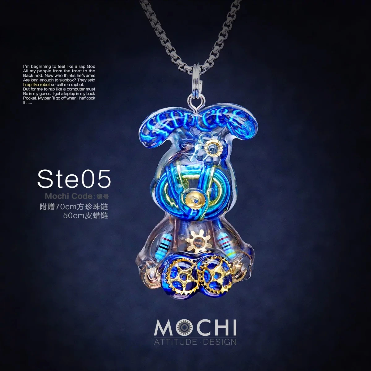 

MOCHI Trendy Rabbit Necklace, Cyberpunk Original Light Luxury Gifts, Exquisite Bag Pendant