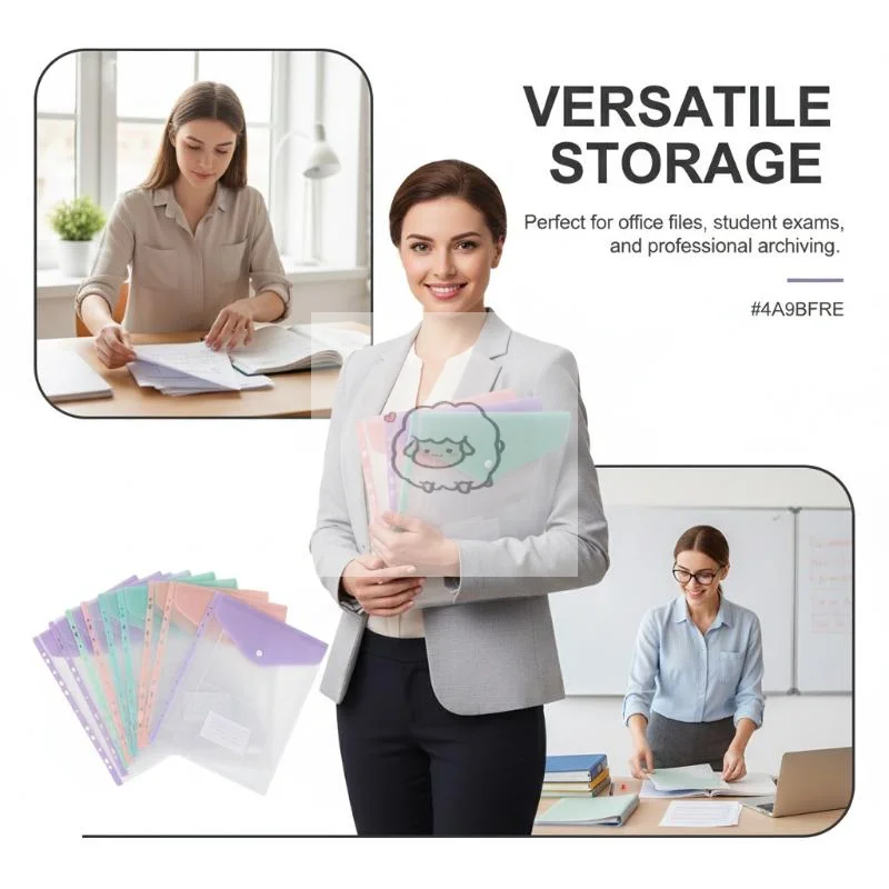 

Прозрачная папка-конверт для документов, вместительный органайзер для файлов, карманы для документов, застежка на кнопке, деловой чехол для документов, канцелярские принадлежности