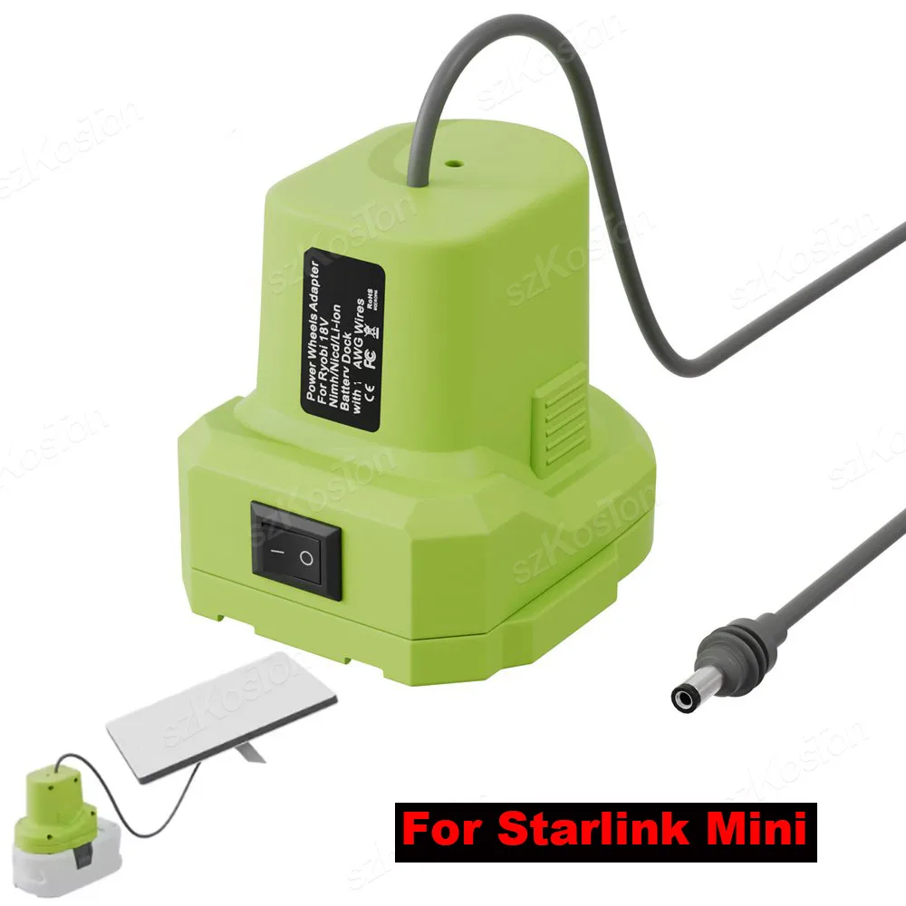 ل Starlink Mini DC محول البطارية كابل الطاقة ل Ryobi 18 فولت مهايئ شاحن التوصيل والتشغيل ل Starlink Mini Accessories 1 متر