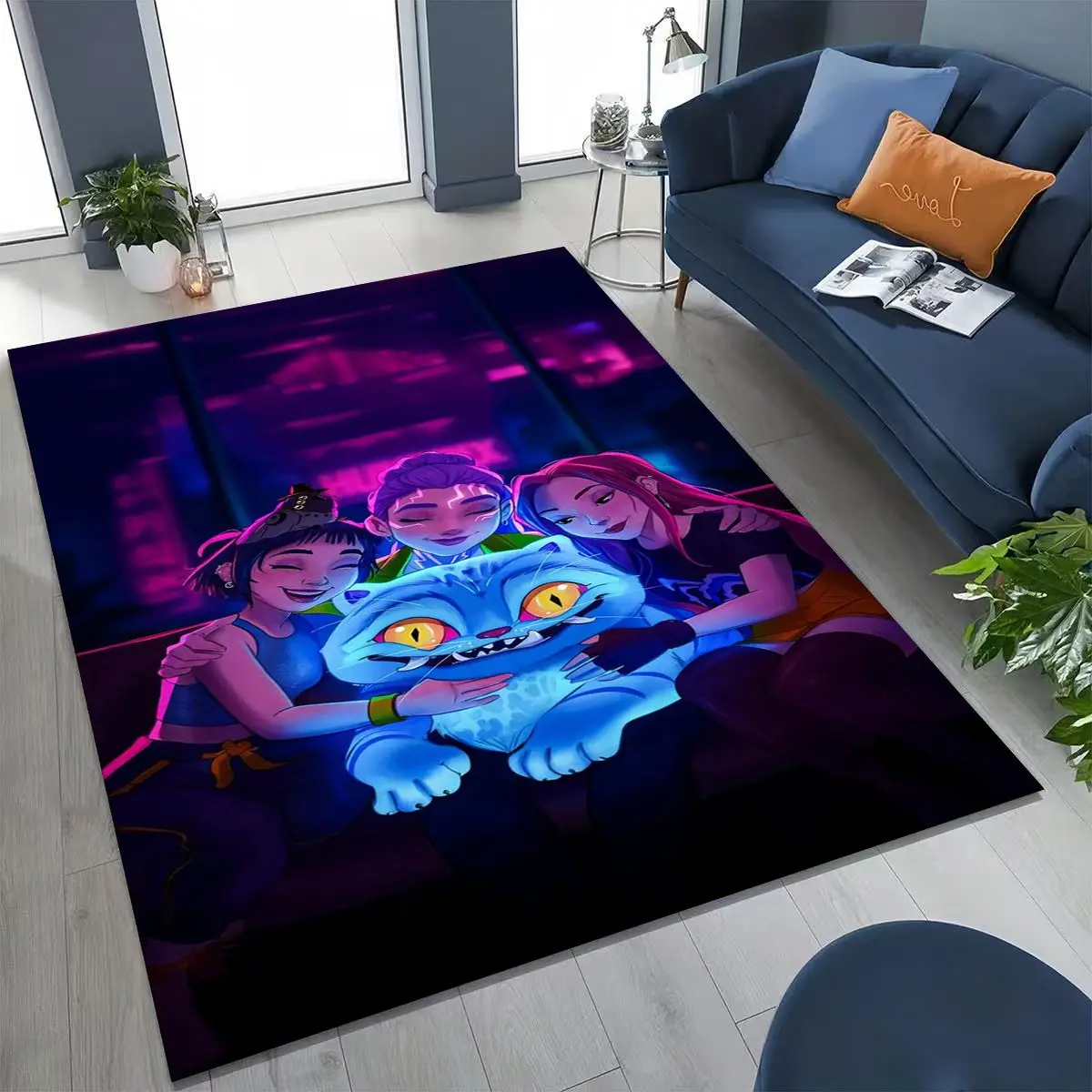 2026 نمط جديد KPOP شيطان الصيادين رومي ميرا زوي الكرتون البساط لغرفة النوم غرفة المعيشة أريكة المنزل ممسحة ديكور ، سجادة أرضية غير قابلة للانزلاق #6