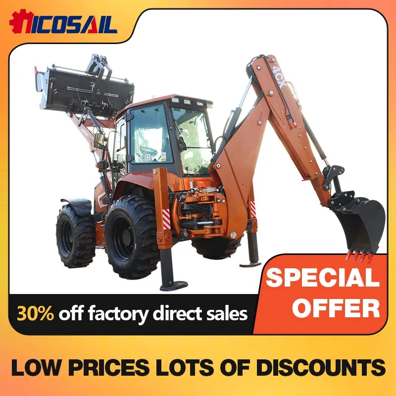 

Earthmoving Machinery Epa Engine Diesel New Mini Towable Backhoe Excavator 4x4 with Accessories