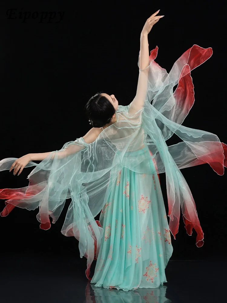 Classical dance gradient gauze clothing Hanfu performance costume