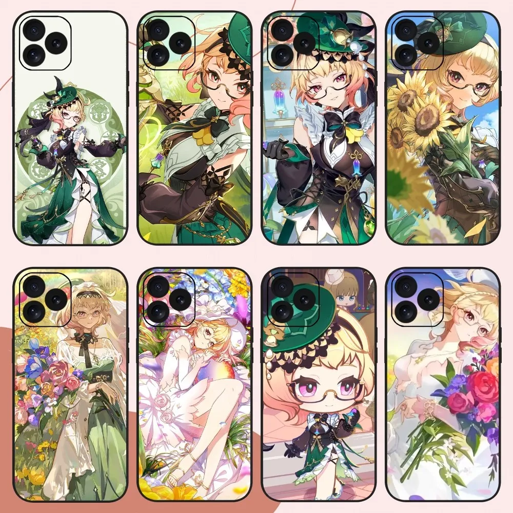 

Game Genshin Impact Emilie Phone Case For iPhone 14 15 8 11 12 13 XS Mini X XR PRO MAX Plus Cover