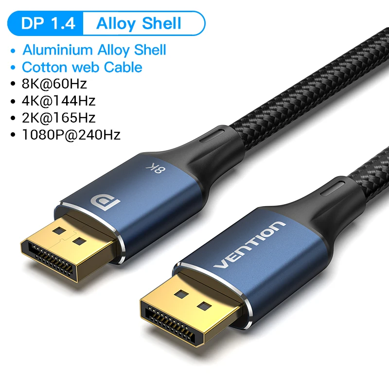 Ventie DisplayPort 1.4 Kabel 8K 60Hz 4K HDR 165Hz Display Port Audiokabel voor Video PC Laptop TV Display Port 1.4 DP Kabel 1.2
