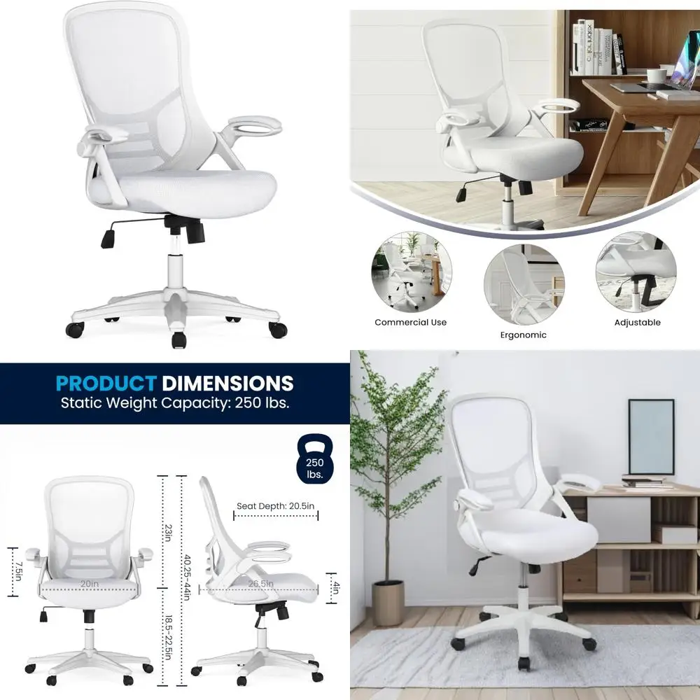 

Ergonomic High-Back Swivel Chair with Adjustable Lumbar Support and Height for Office Desk