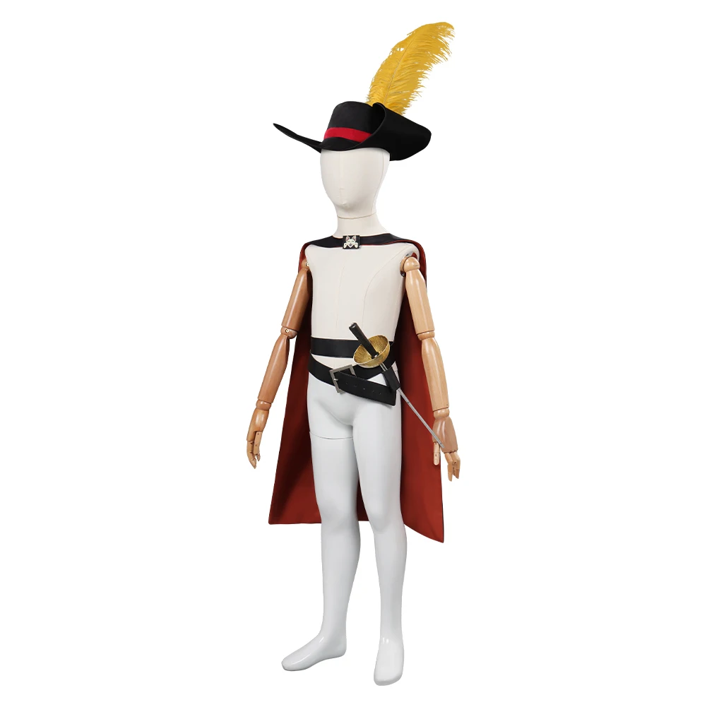 Crianças gato cos em botas cosplay traje manto cinto chapéu espada um conjunto roupas crianças meninos halloween carnaval role play terno