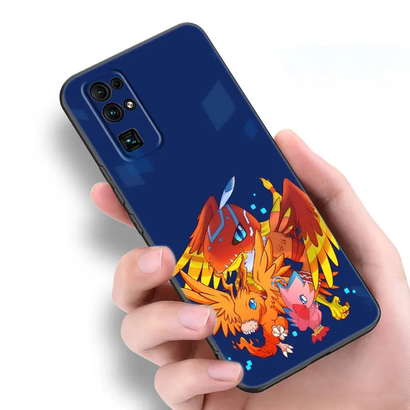 Digimon Adventure Anime Black Phone Case For Honor 70 90 Lite X40 GT X50 i X5 Plus X6A X6S X7A X8A X8B X6 X7 X8 X9 4G X9A X9B 5G