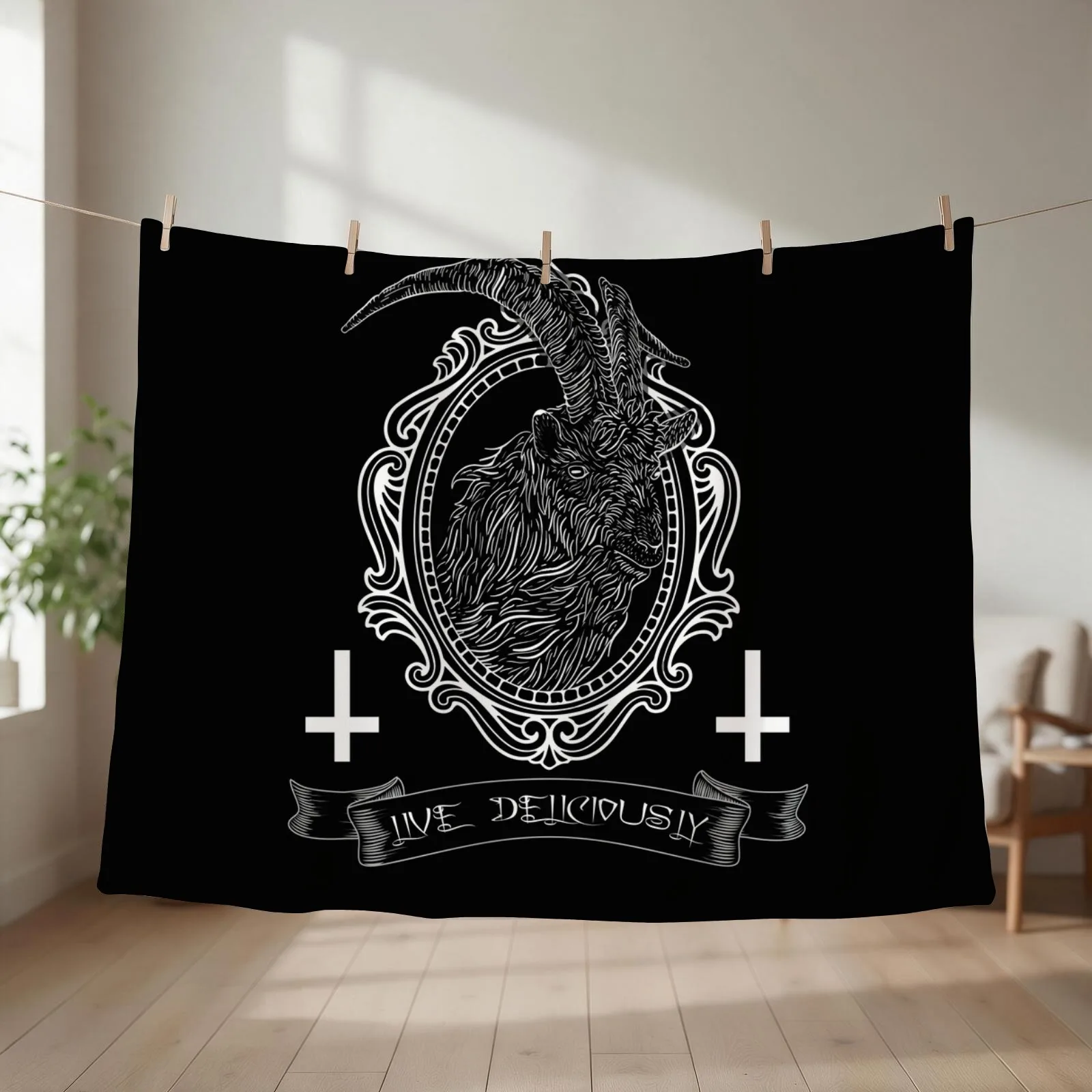 Black Phillip - live deliciously? Throw Blanket Thermal Plush Polar sofa bed Blankets