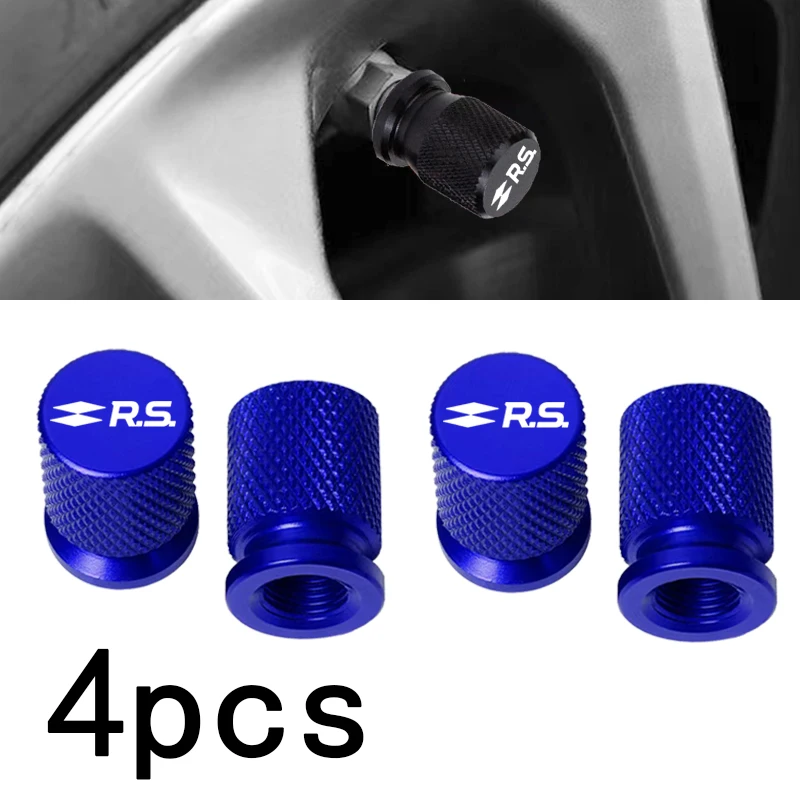 Car Wheel Tire Valve Caps Tyre Stem Covers Airdust Waterproof For Renault RS Clio Scenic Logan Megane Koleos Sandero Safrane