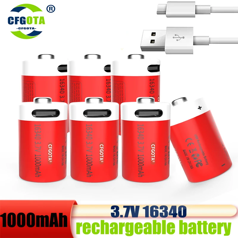 

1-8pcs new USB fast charging battery SHSEJA CR123A 123A CR123 ICR 16340 3.7V lithium-ion battery at 1000mAh