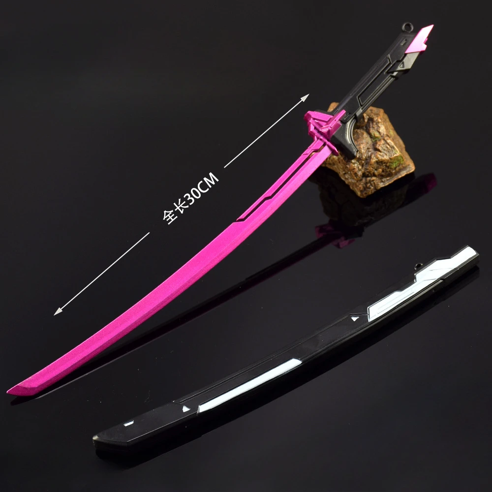 30 cm Valorant Game Perifere EX.O Rand Samurai Zwaard Katana Melee Wapen Modale Cosplay Prop Alle Metalen Model Kratten Jongens geschenken