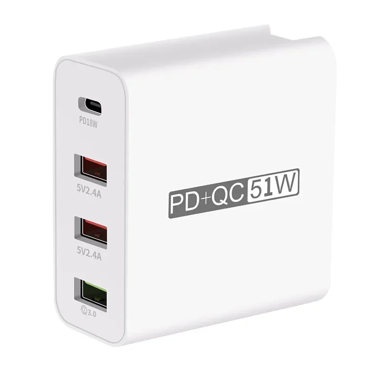 Adaptador de Carregamento Rápido com USB Tipo C, Carregador PD, QC 3.0, UE, EUA, Reino Unido, Ficha AU, iPhone 11 Pro Max, 12 Mini, 12Pro Max, 51W