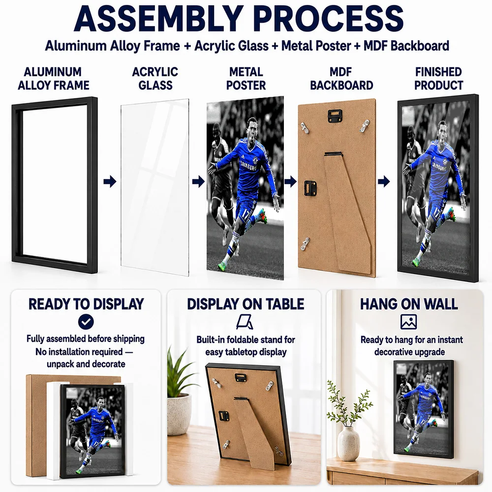 Goal Hazard Celebration Metal Poster With Aluminum Alloy Frame Personalized Photo Energetic Motion Style Wall Art For Home Gym