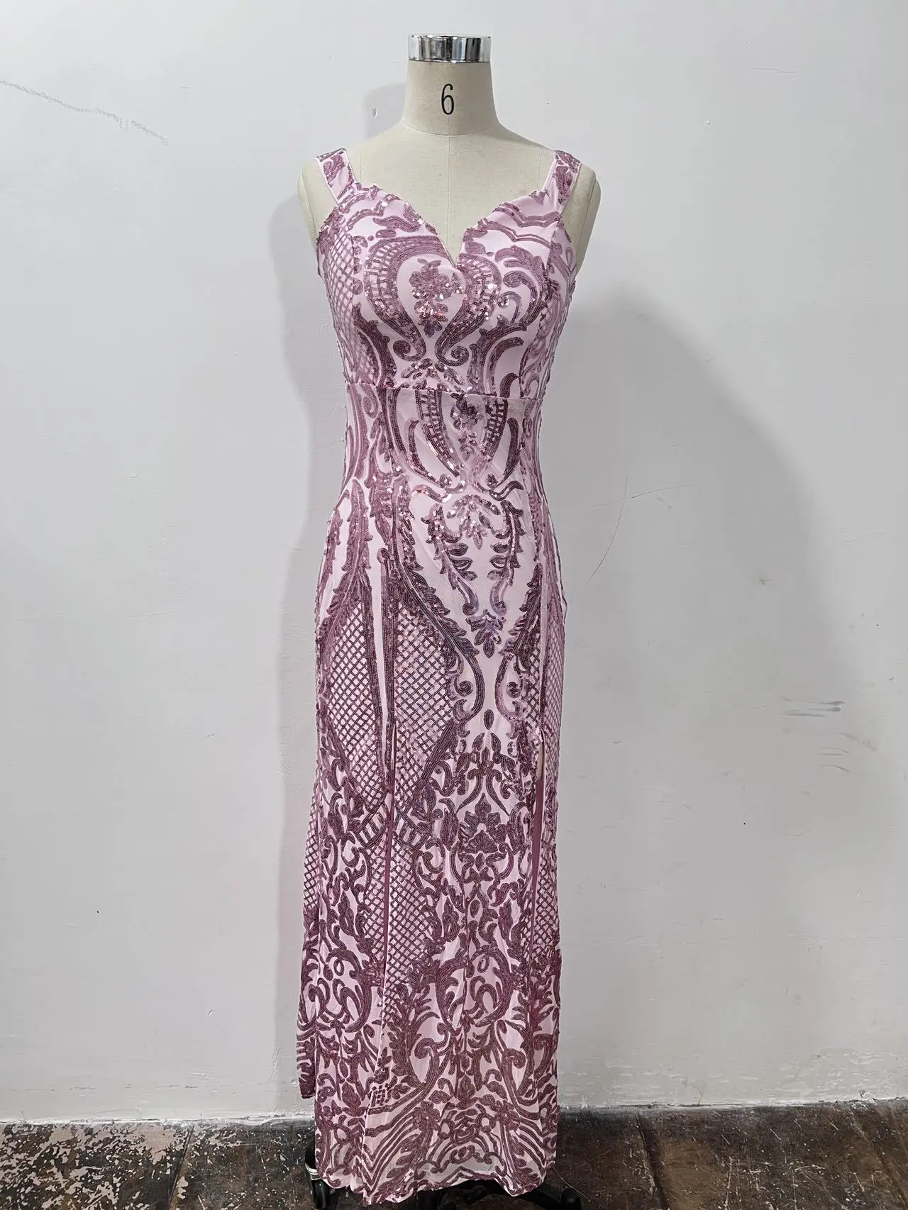 Nieuwe Dames Lovertjes vrouwen Feestjurk Club Lovertjes Jurk Party Split V-hals Een schouder Jurk Vestido Avondjurk