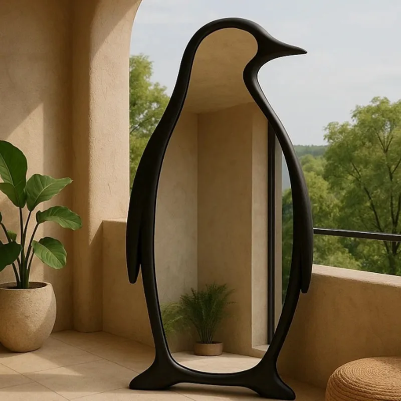 Penguin mirror Nordic French floor mirror cartoon full-length mirror