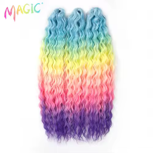 Magic Ariel Curl Hair Water Wave Twist Crochet Hair Synthetic Braid Hair Ombre Blonde 22 Inch Deep Wave Braiding Hair Extension - Image 12
