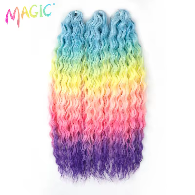 Magic Ariel Curl Hair Water Wave Twist Crochet Hair Synthetic Braid Hair Ombre Blonde 22 Inch Deep Wave Braiding Hair Extension - Image 12