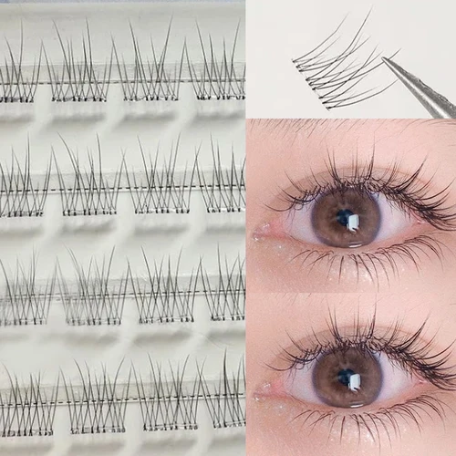 Imagen 2 del producto Pestañas postizas sin pegamento de gran capacidad, pestañas en racimo de 8/10MM, extensión de pestañas postizas autoadhesivas naturales rizadas en C, maquillaje