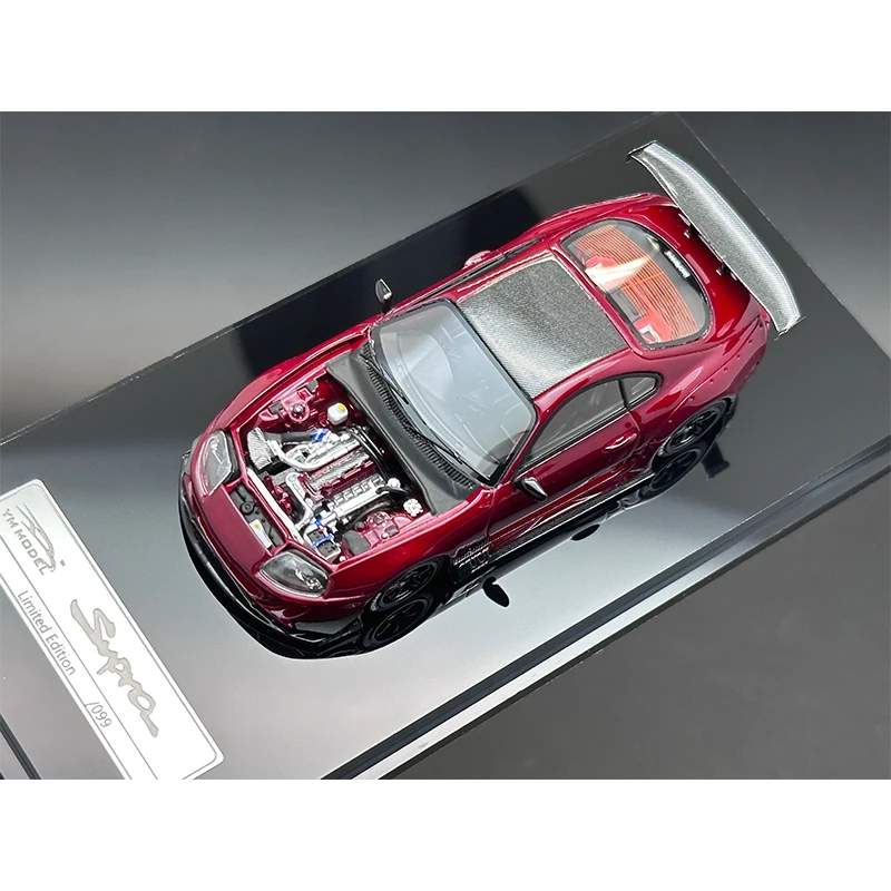 YM In Stock 1:64 Supra A80 Carbon Opened Hood Resin Diorama Car Model Collection Miniature Toys