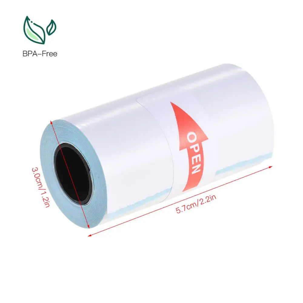 Thermal Paper Label Paper Adhesive Sticker Photo Paper Roll Blue Pink Yellow for Peripage Poooli Paperang Printer Self-Adhesive