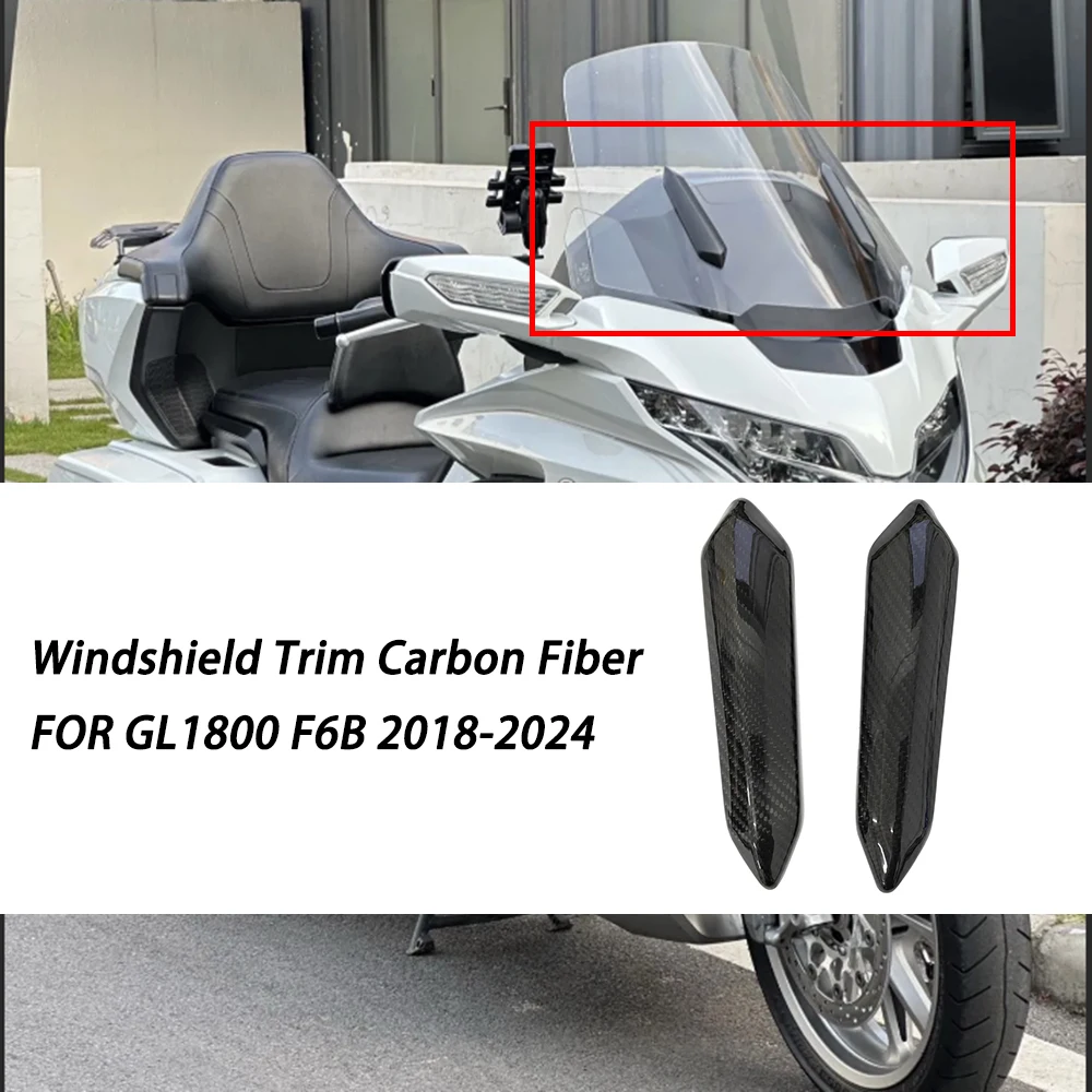 

Motorcycle Windshield Carbon Fiber Trim Fit for Honda Goldwing GL1800 F6B 2018-2024